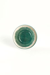 Hermia Juego de Tazas de Té Apilables CTKCAYSTACKABLE20789980012, 12 Piezas, Cerámica, Blanco y Verde, Taza 8cm/184ml, Plato 14cm
